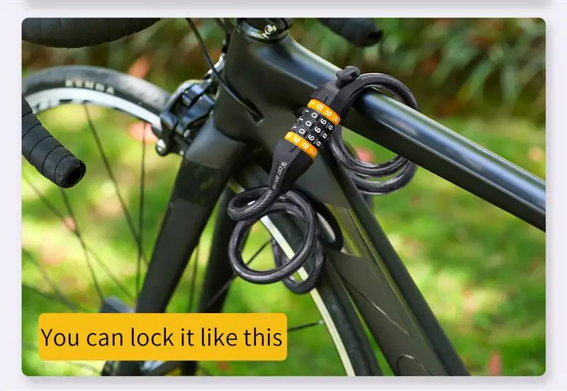 WEST BIKING Bike Cable Lock MTB Road Bike Anti-theft Safety Password Bicycle Locks for Scooter Motorcycle Bike Accessories