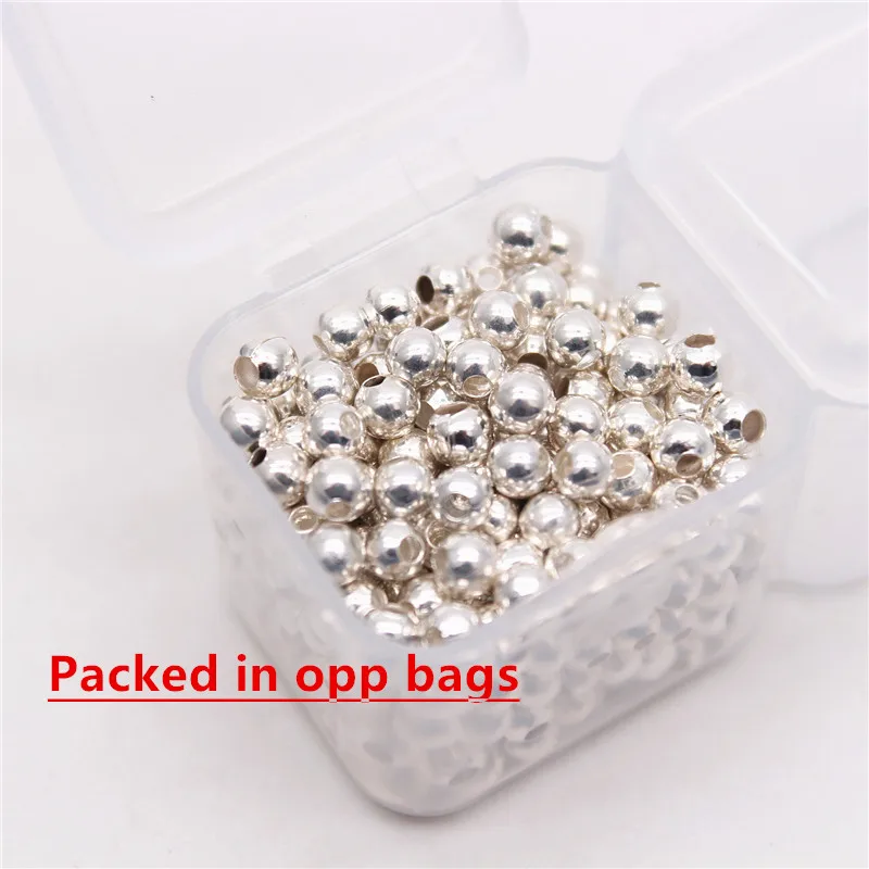 2mm 3mm Silver Gold Plated Brass Smooth Spacer Beads Tiny Metal Round Bead 2mm 3mm For Jewelry Making 200Pcs
