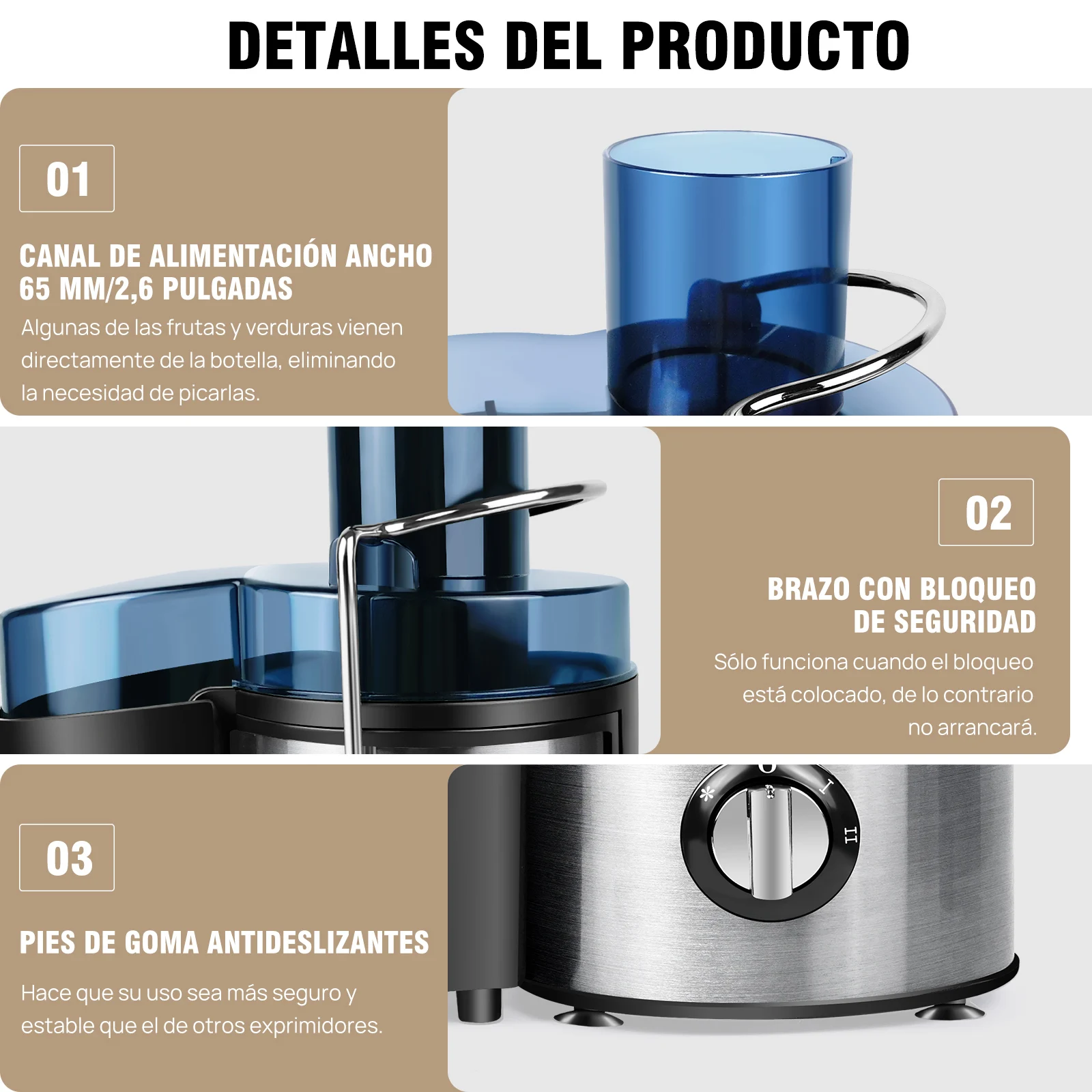 DayPlus 900W Juicer, Centrifugal Juicer Machines Whole Fruit and Vegetable, 65mm Wide Mouth Juicer Extractor with 2 Speed, 500ml