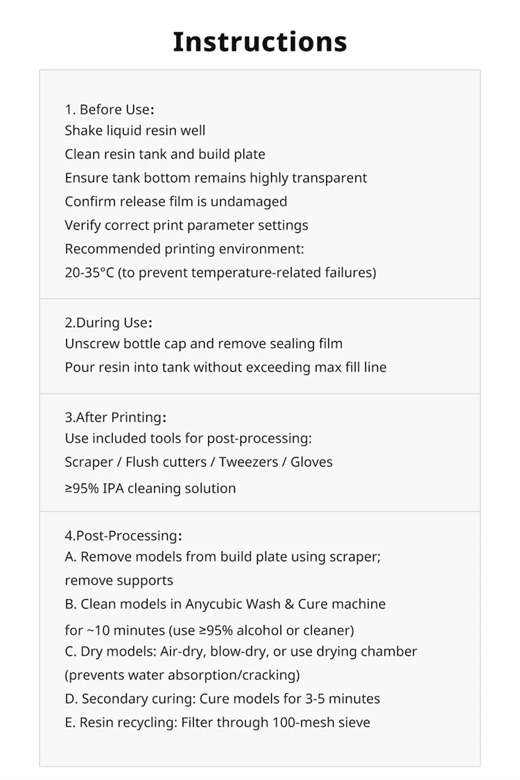 ANYCUBIC 4pcs/lot 405nm UV Resin For 3D Printer LCD Liquid Photopolymer Resin 3D Printing Resin Upgrade 1kg