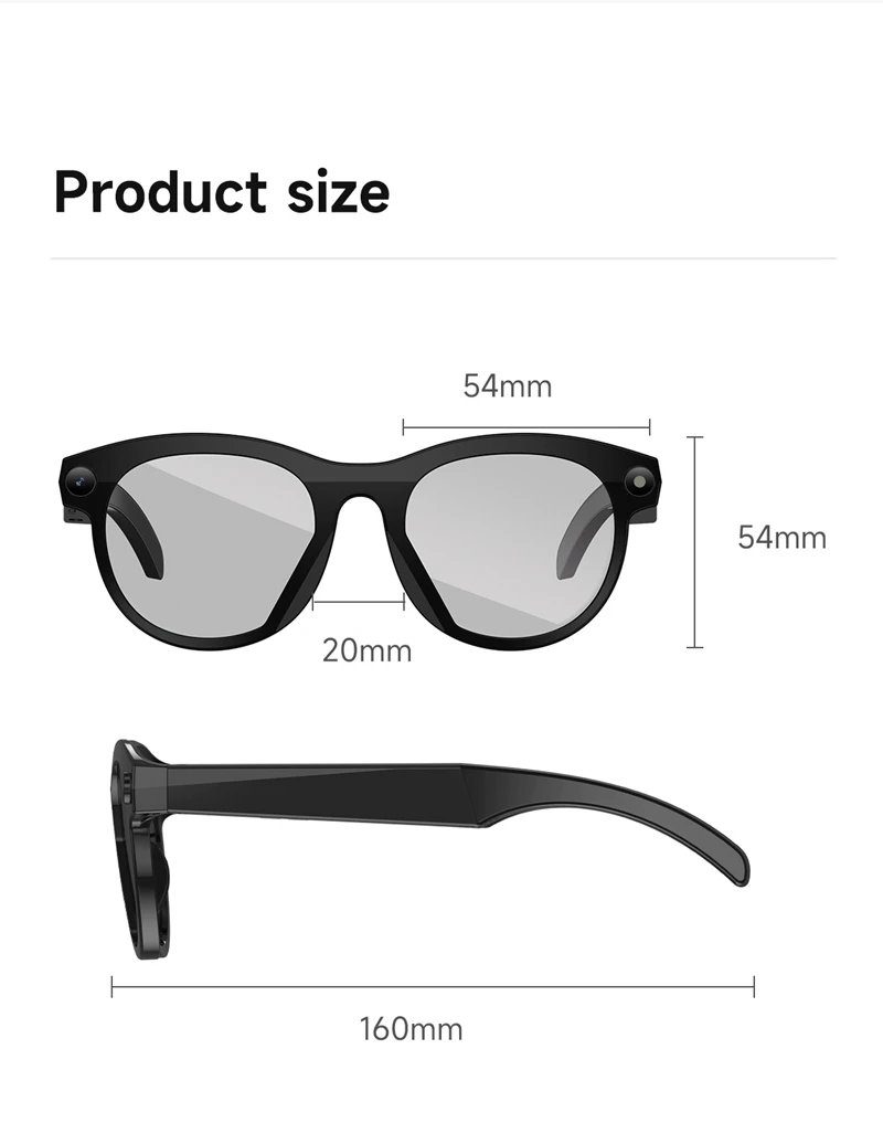 Lenovo 8K AI Smart Glasses 2026 HD Color Changing Chat GPT 1200MP Translate Camera Bluetooth Call Voice Assistant Music Control