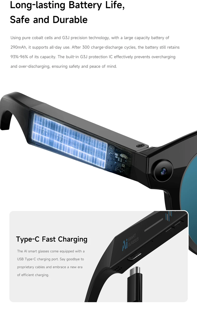 Lenovo 8K AI Smart Glasses 2026 HD Color Changing Chat GPT 1200MP Translate Camera Bluetooth Call Voice Assistant Music Control