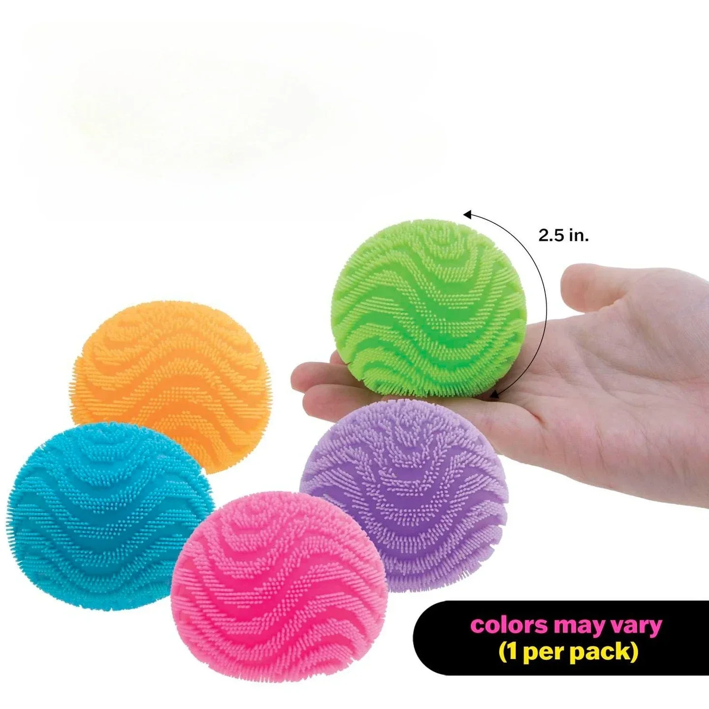 Nee Doh Fuzz Ball Wonder Waves Sensory Squeeze Toy Textured Stress Relief Fidget Ball for Adults Kids