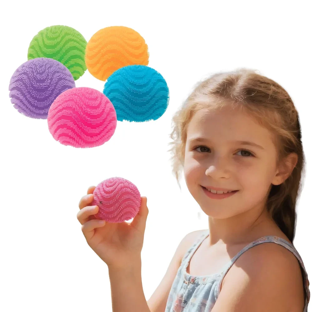 Nee Doh Fuzz Ball Wonder Waves Sensory Squeeze Toy Textured Stress Relief Fidget Ball for Adults Kids