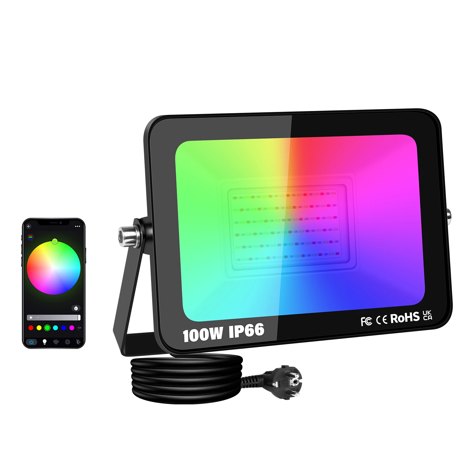 SKYWORLD APP Outdoor RGB Smart Floodlight 16 Million Colors Adjustable Color Temperature Wireless Connectivity Courtyard Lights