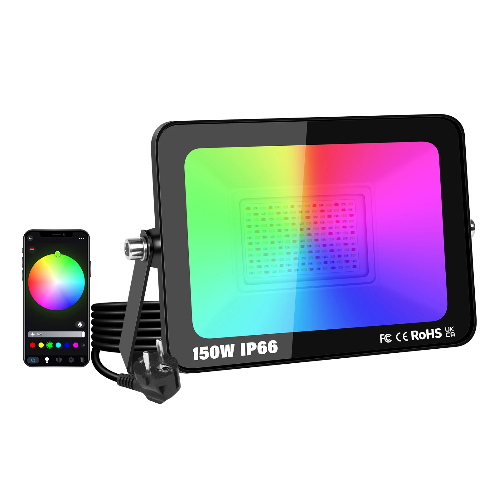 SKYWORLD APP Outdoor RGB Smart Floodlight 16 Million Colors Adjustable Color Temperature Wireless Connectivity Courtyard Lights