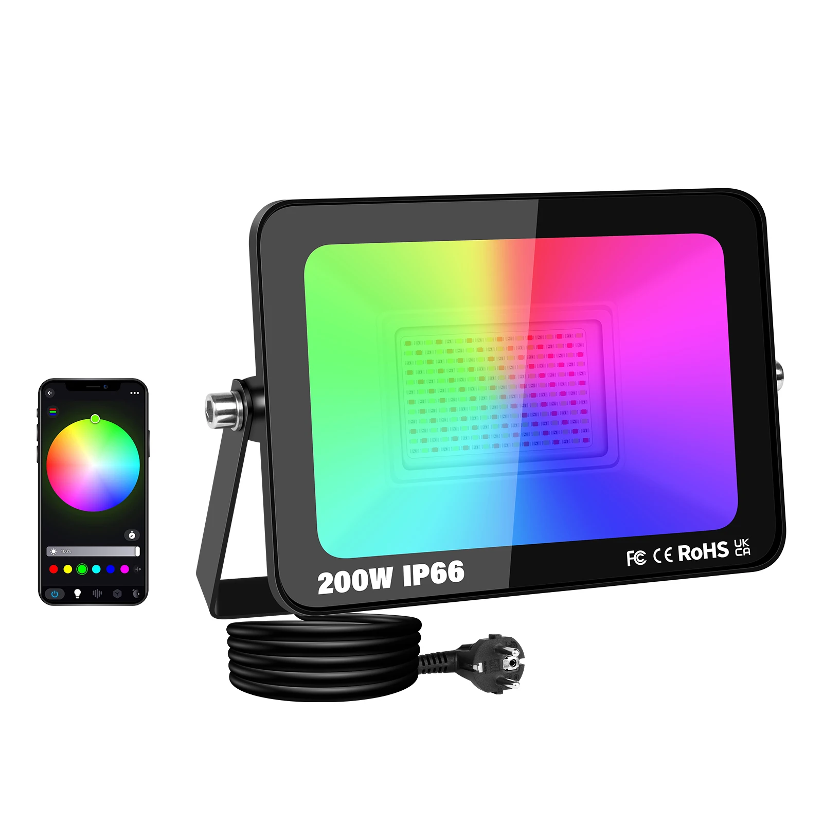 SKYWORLD APP Outdoor RGB Smart Floodlight 16 Million Colors Adjustable Color Temperature Wireless Connectivity Courtyard Lights