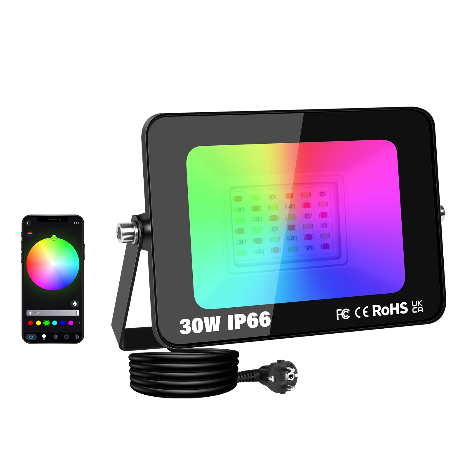 SKYWORLD APP Outdoor RGB Smart Floodlight 16 Million Colors Adjustable Color Temperature Wireless Connectivity Courtyard Lights