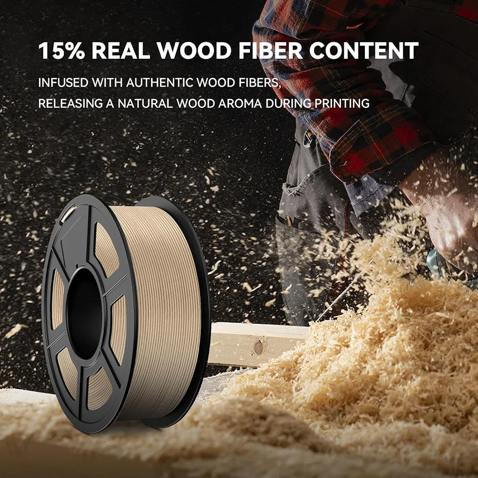 JAYO Wood PLA Filament 1.75mm 5Rolls Real Wood Fiber 3D Filament For FDM 3D Printers 15% Wood Fibers 3D printing Materials