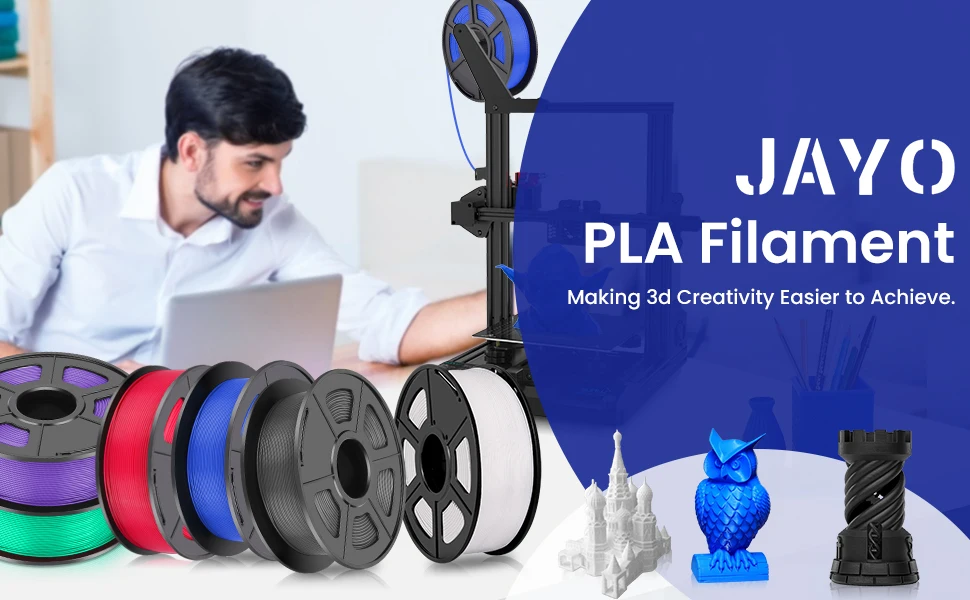 JAYO 9/10 Rolls 3D PETG/PLA/PLA PLUS Printer Filament 1.75mm 100% No Bubble Non-Toxic 3D Printing Materials for 3D Printer& Pen