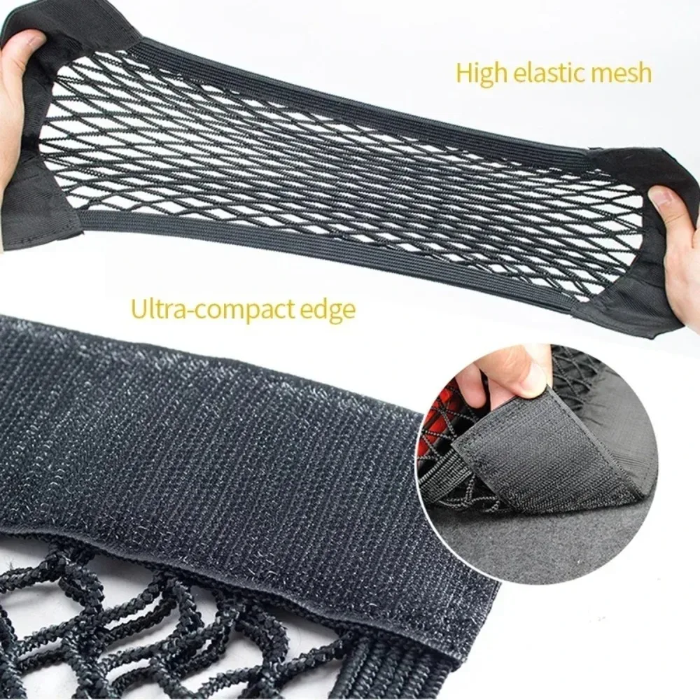 1Pc Car Back Rear Mesh Trunk Seat Elastic String Net Universal Storage Bag Pocket Cage Auto Organizer Seat Back Bag