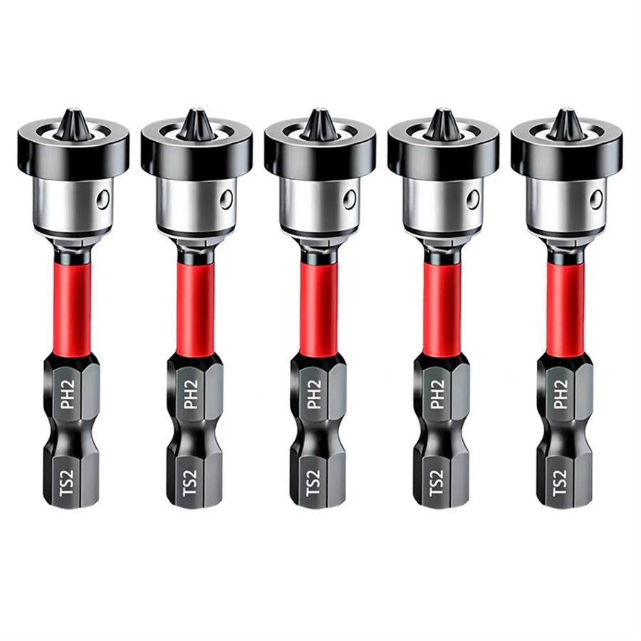 1/3/5pcs Setter Magnetic Positioning Screwdriver PH2 Bits 1/4" Hex Shank Bit Plasterboard Screws Locating Batch Head Tools