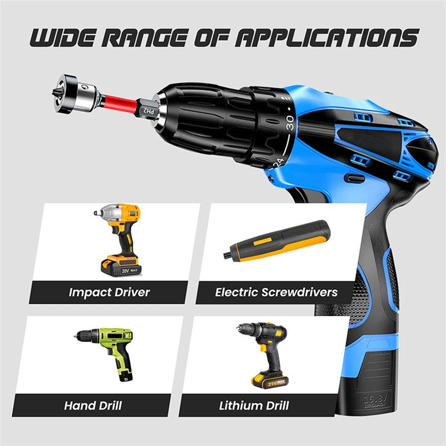 1/3/5pcs Setter Magnetic Positioning Screwdriver PH2 Bits 1/4" Hex Shank Bit Plasterboard Screws Locating Batch Head Tools