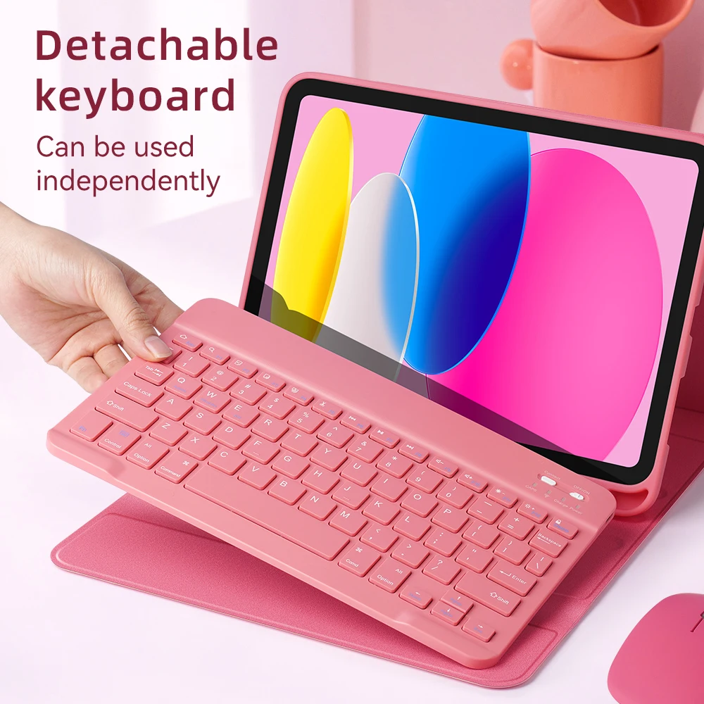 For iPad 10th 11th A16 Generation Detachable Keyboard Case for ipad Air 11 M2 M3 M4 Air4 5 10.9 Pro 11 With TPU Leather Cover