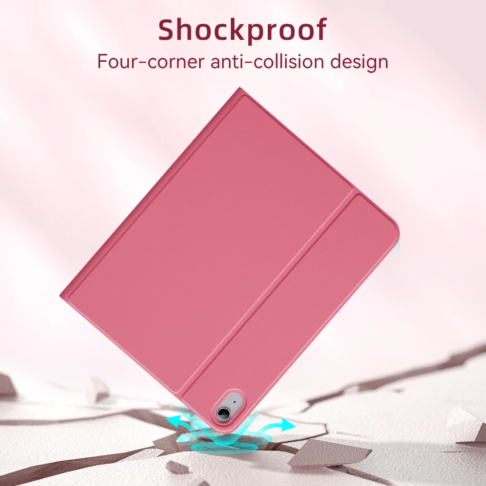 For iPad 10th 11th A16 Generation Detachable Keyboard Case for ipad Air 11 M2 M3 M4 Air4 5 10.9 Pro 11 With TPU Leather Cover