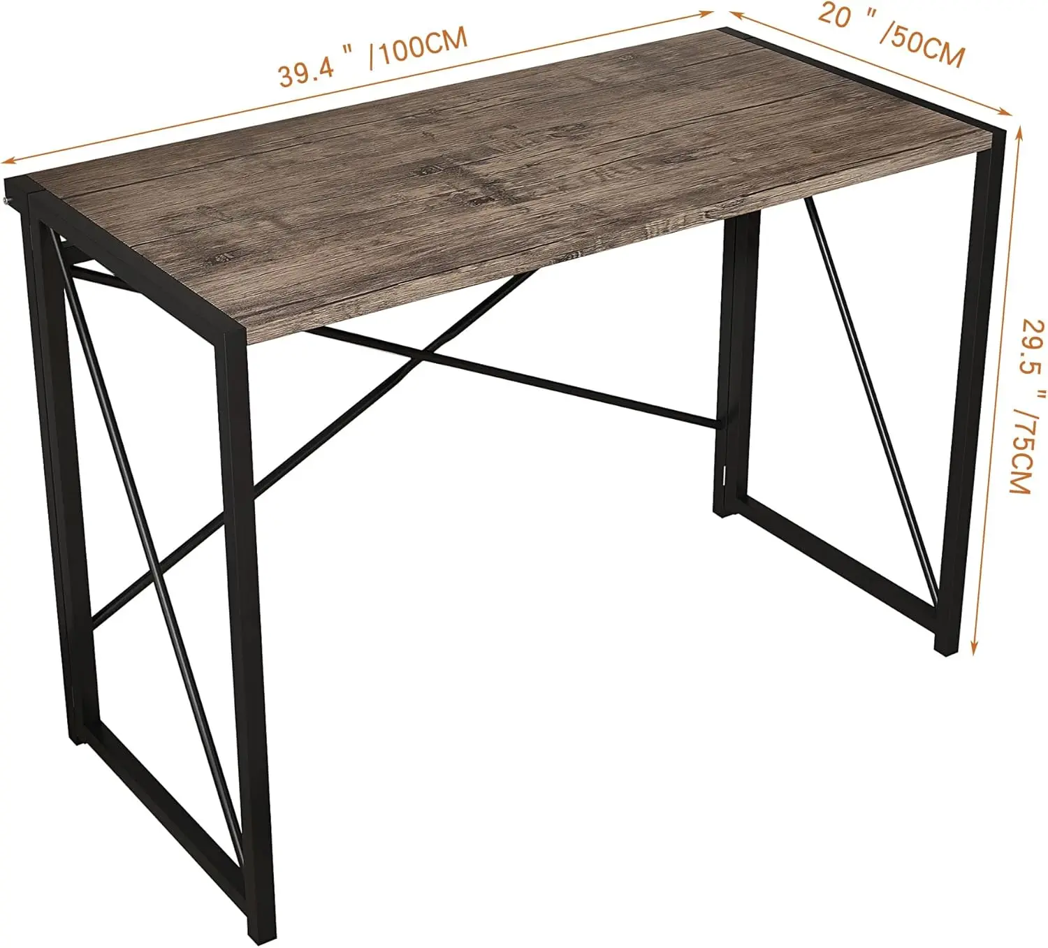 mcc direct Folding Desk Workstation Foldable Computer Desk for Office Home Study Writing Table No Assembly Miami