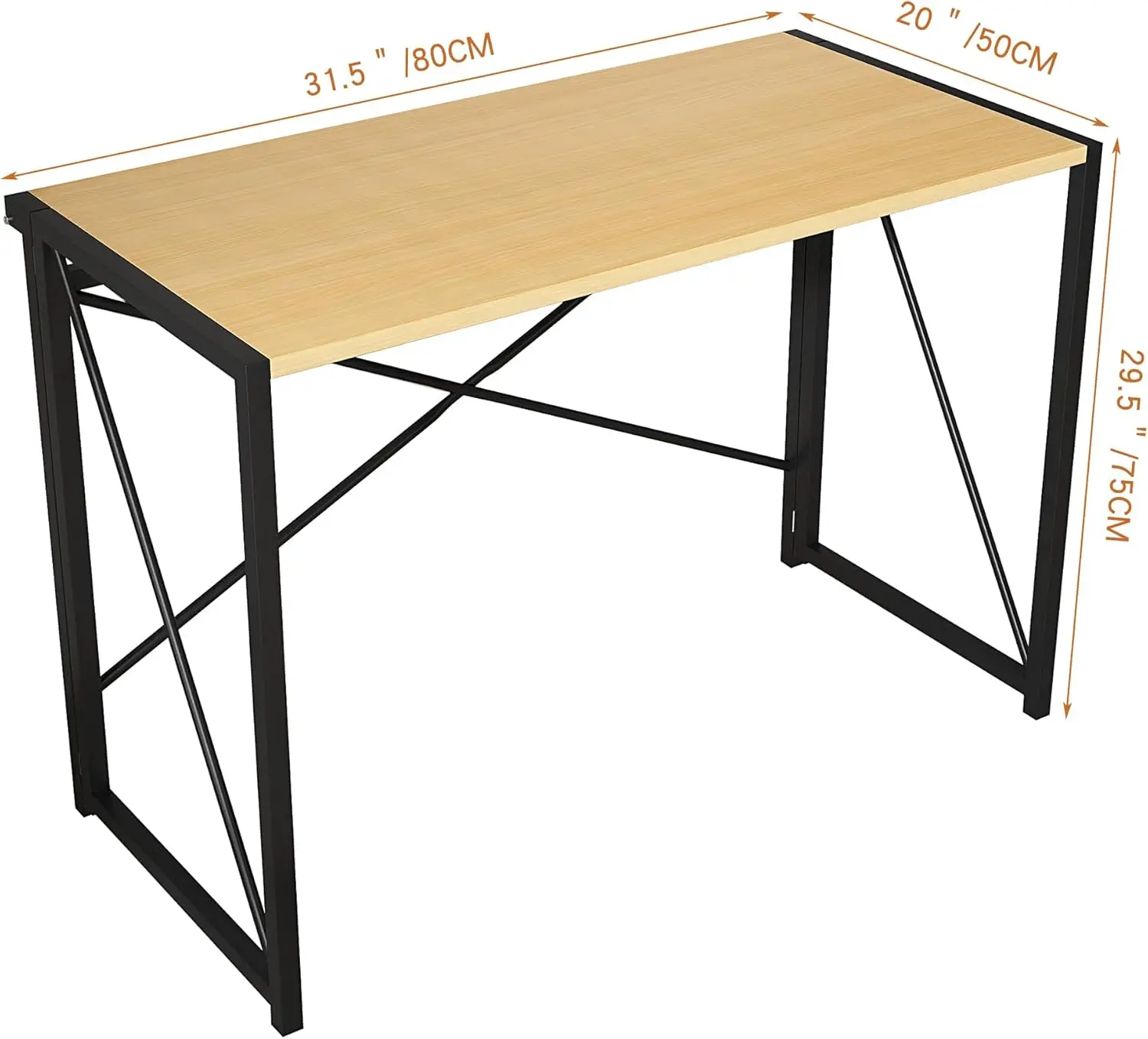 mcc direct Folding Desk Workstation Foldable Computer Desk for Office Home Study Writing Table No Assembly Miami