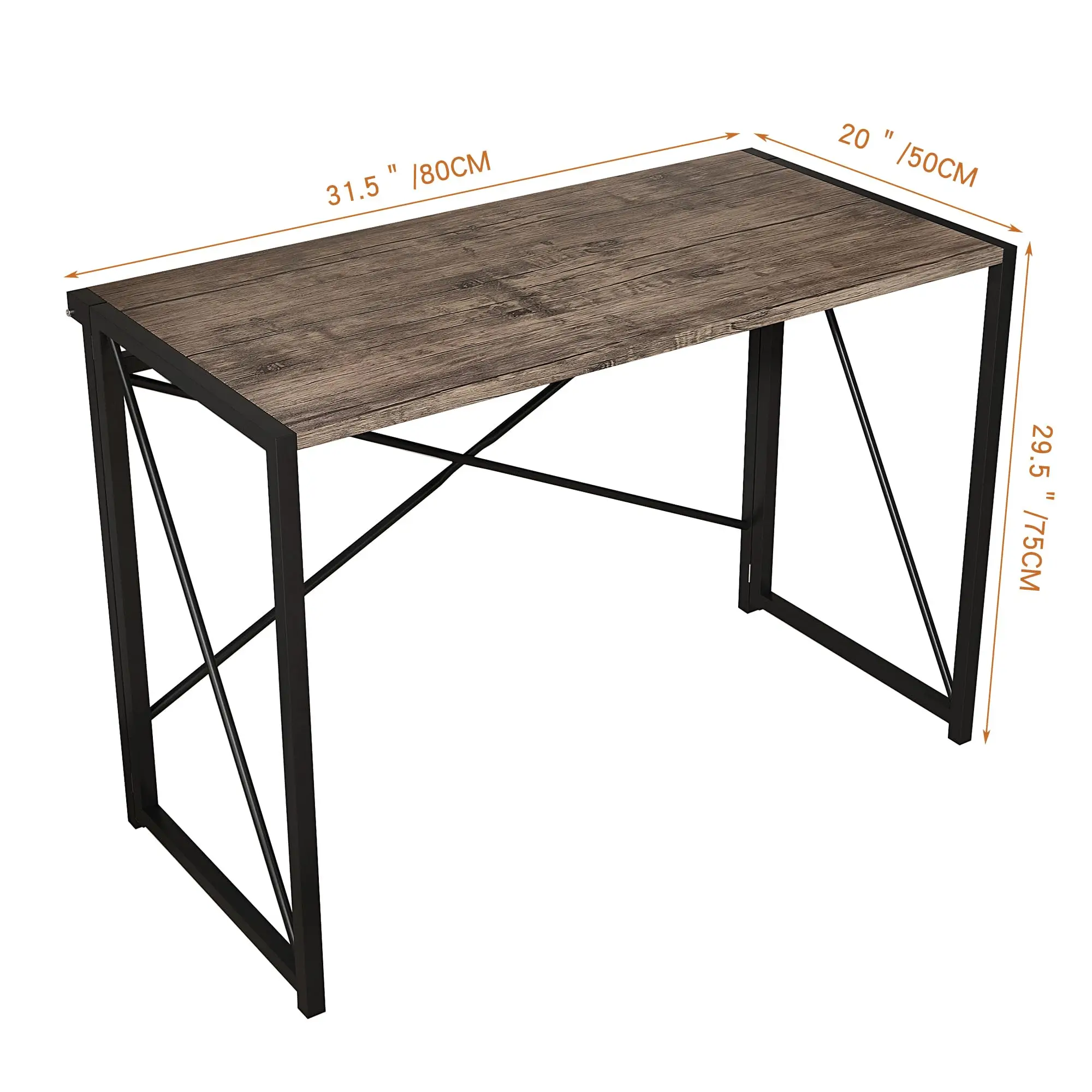 mcc direct Folding Desk Workstation Foldable Computer Desk for Office Home Study Writing Table No Assembly Miami