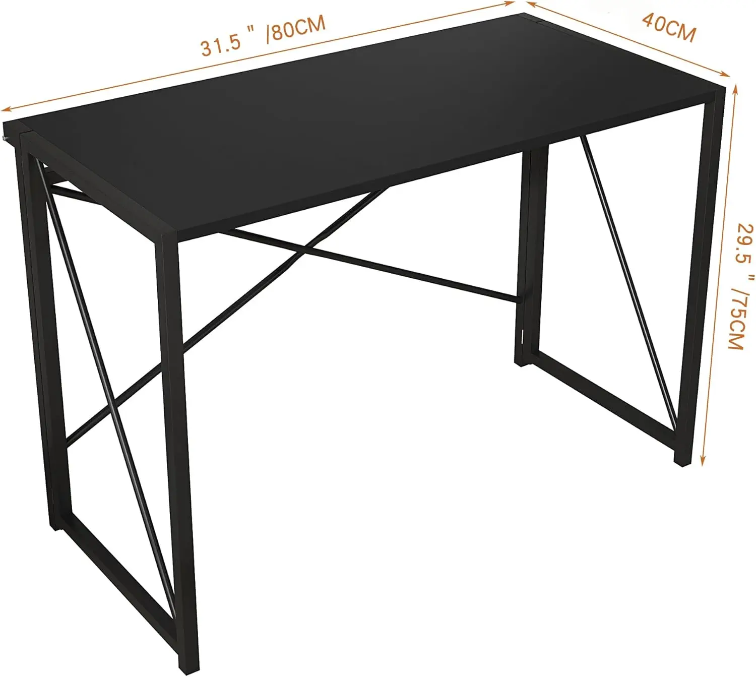 mcc direct Folding Desk Workstation Foldable Computer Desk for Office Home Study Writing Table No Assembly Miami