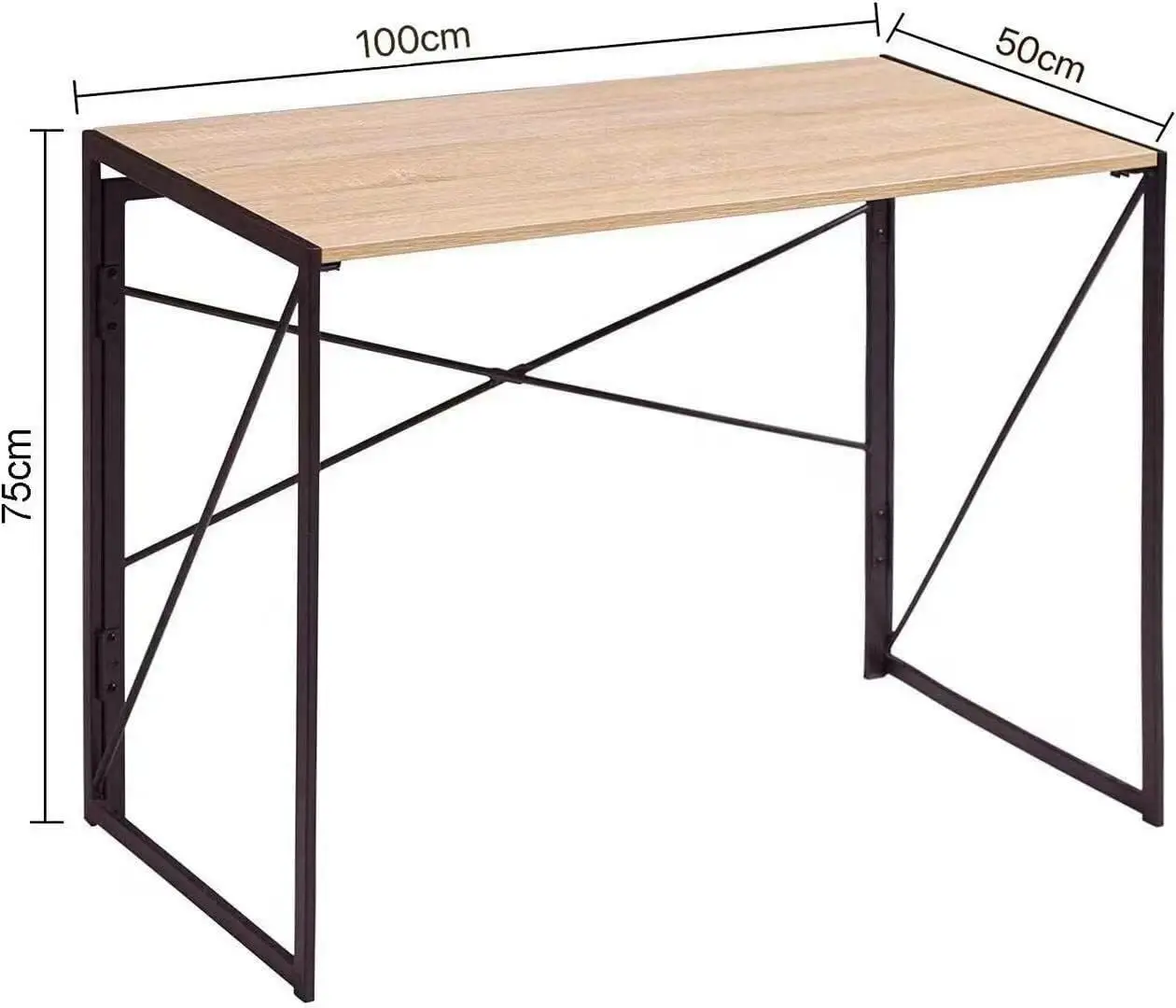 mcc direct Folding Desk Workstation Foldable Computer Desk for Office Home Study Writing Table No Assembly Miami