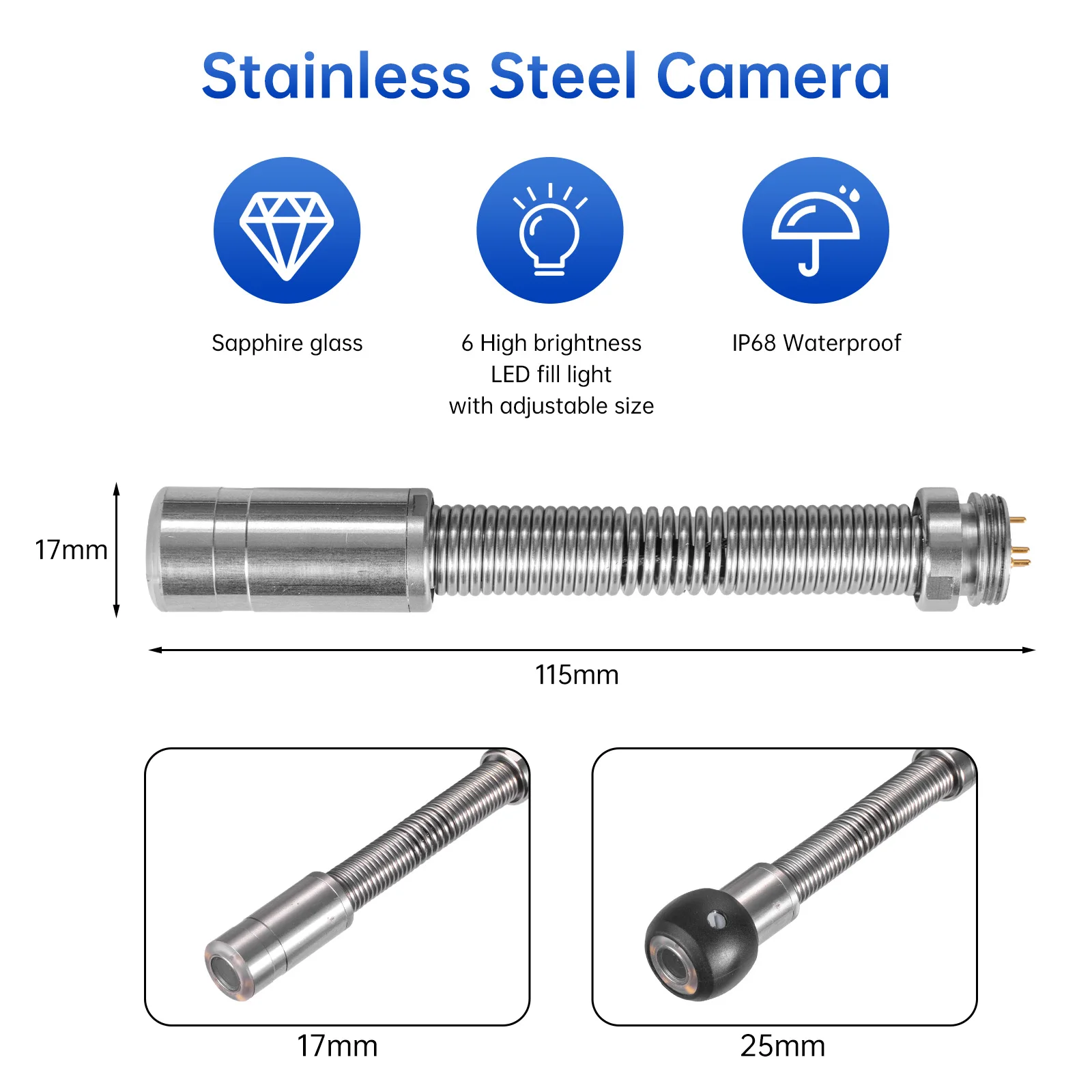 Sewer Pipeing Inspection Camera DVR 16GB Video Recording SYANSPAN Drain Industrial Endoscope Snake Camera for Plumbing Home