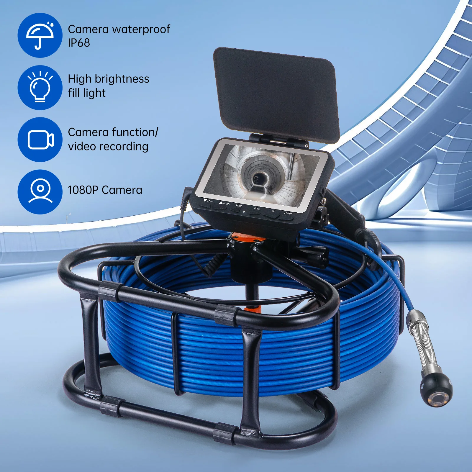 Sewer Pipeing Inspection Camera DVR 16GB Video Recording SYANSPAN Drain Industrial Endoscope Snake Camera for Plumbing Home