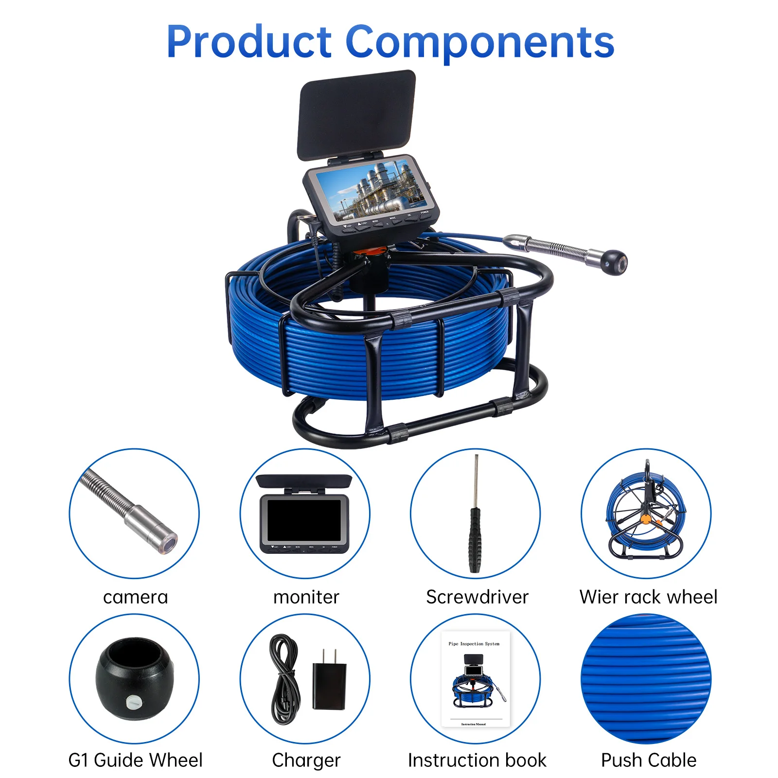 Sewer Pipeing Inspection Camera DVR 16GB Video Recording SYANSPAN Drain Industrial Endoscope Snake Camera for Plumbing Home