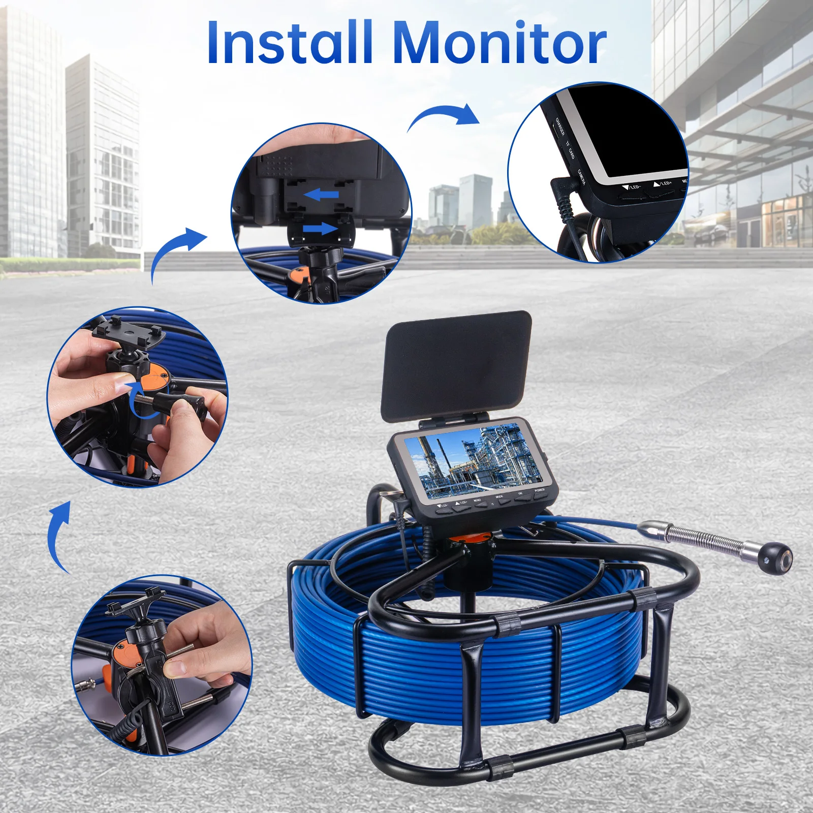 Sewer Pipeing Inspection Camera DVR 16GB Video Recording SYANSPAN Drain Industrial Endoscope Snake Camera for Plumbing Home