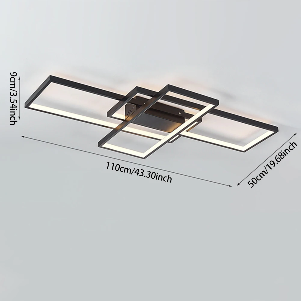 Modern Rectangle LED Chandelier Ceiling Light , 110CM Dimmable