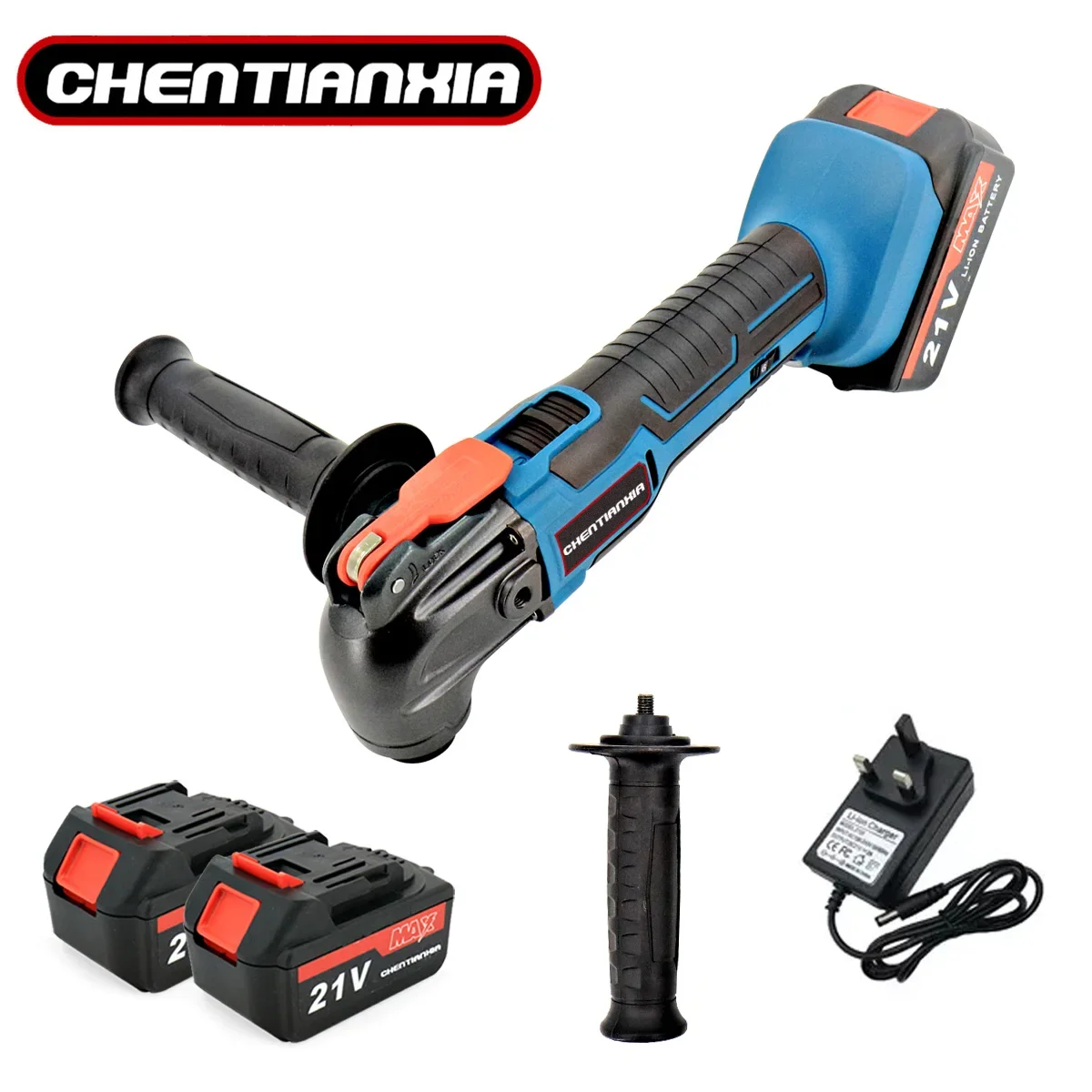2 Batteries Multi Function Tool Electric Saw Trimmer Shovel Cutting Machine 21V 6 Speeds Sander Scraper Saw