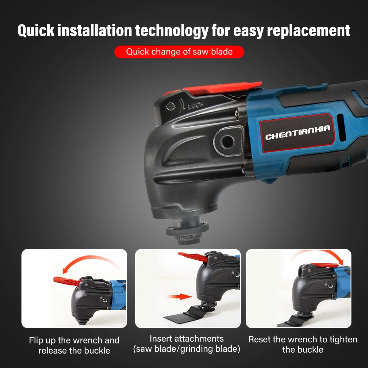 2 Batteries Multi Function Tool Electric Saw Trimmer Shovel Cutting Machine 21V 6 Speeds Sander Scraper Saw