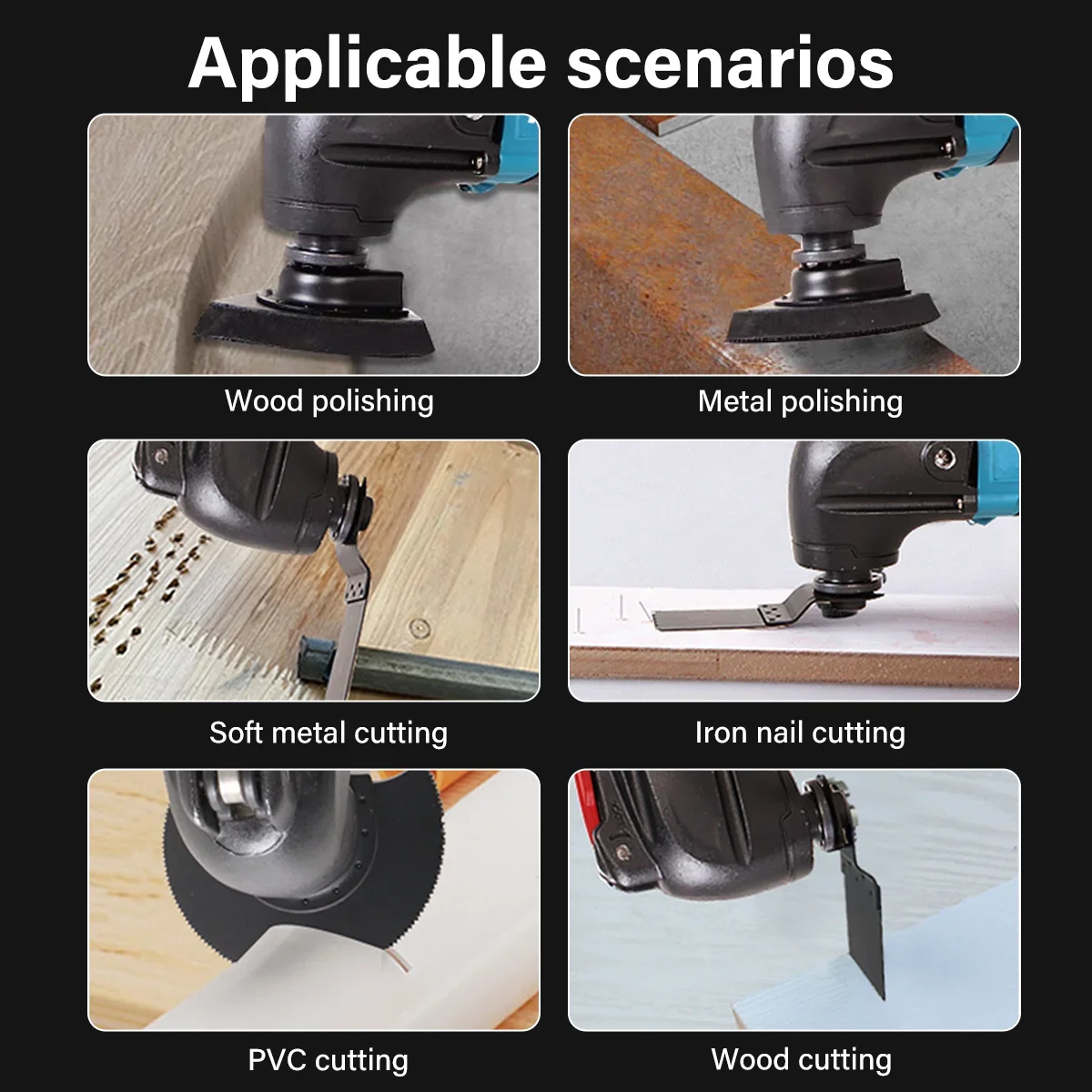 2 Batteries Multi Function Tool Electric Saw Trimmer Shovel Cutting Machine 21V 6 Speeds Sander Scraper Saw
