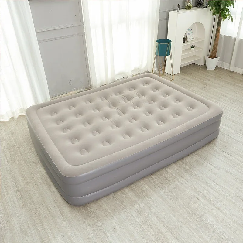 2 Persons Inflatable Mattress Camping Folding Home Indoor Outdoor Air Cushion 48cm High Bed Lazy Laying Soft Skin-friendly