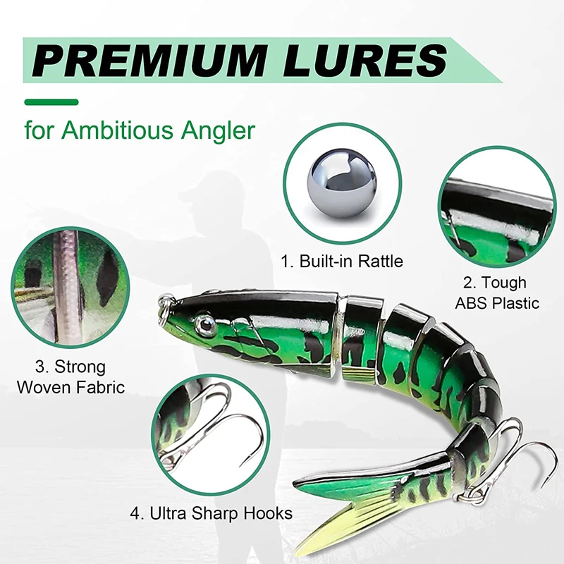 Fishing Lures Multi Jointed Swimbait Crank Bait Slow Sinking Bionic Artificial Bait Freshwater Saltwater Trout Bass Fishing Acce