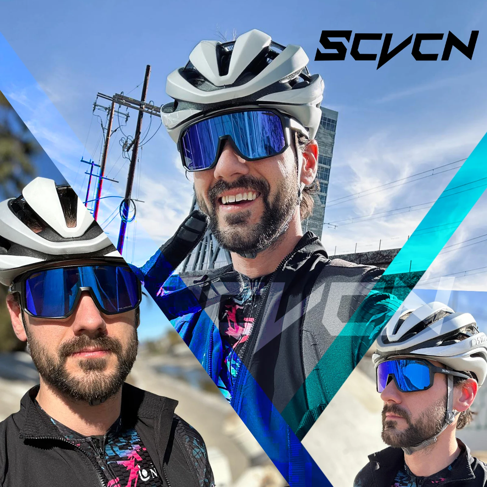 SCVCN Men bicycle Cycling Sunglasses Woman MTB road bike Driving Goggles Outdoor Sports running Glasses UV400 Hiking Eyewear