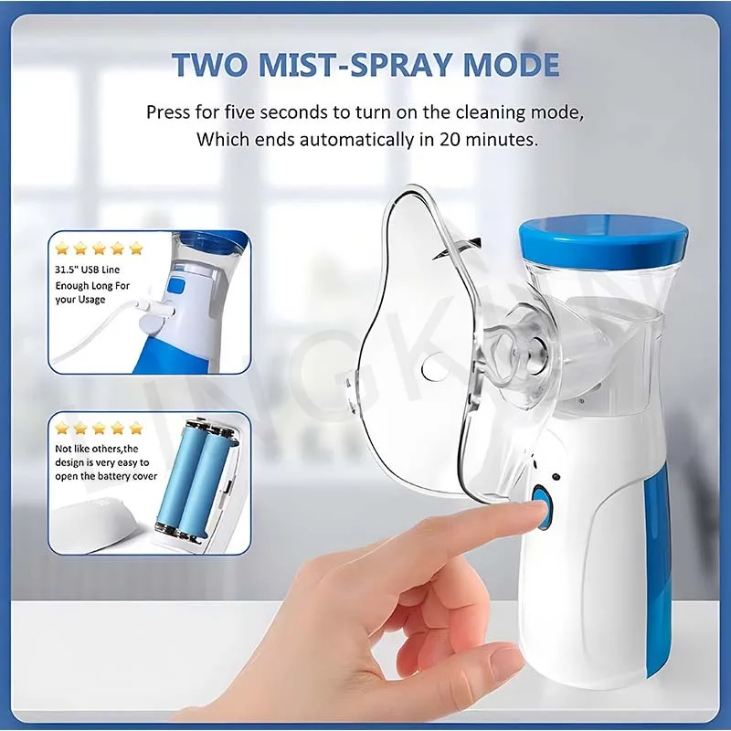 Medical Nebulizer Machine Asthma Inhaler Mini Handheld Automizer Children Adult Kid Steam Inhale Home Nebulizer Health Care