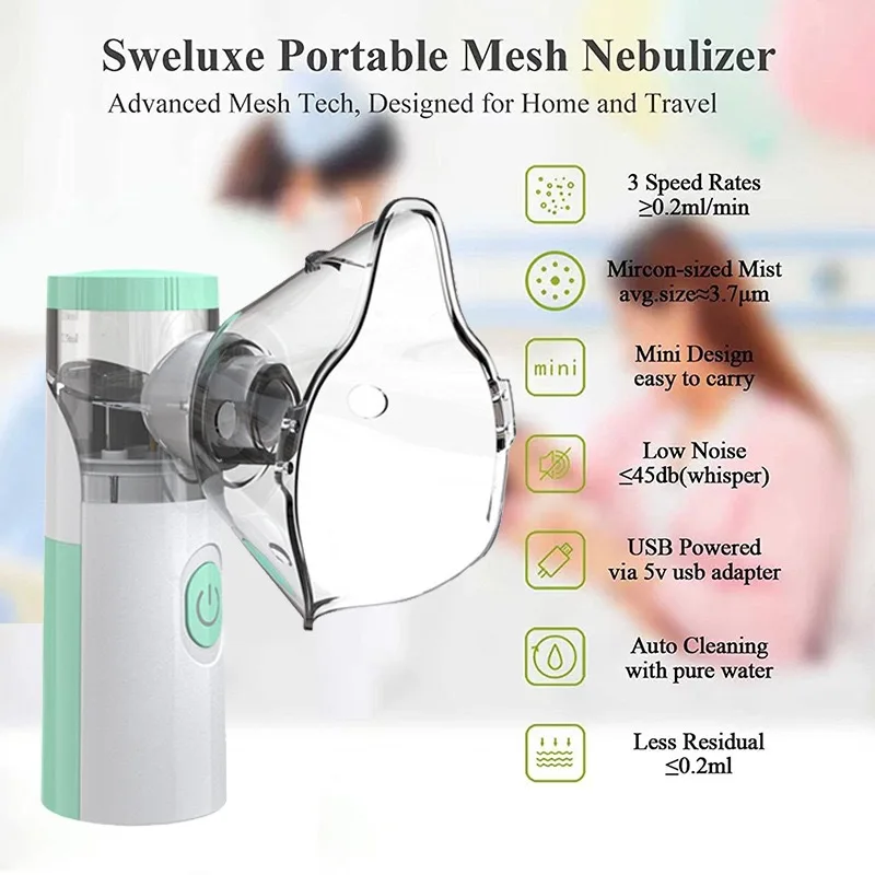 Medical Nebulizer Machine Asthma Inhaler Mini Handheld Automizer Children Adult Kid Steam Inhale Home Nebulizer Health Care