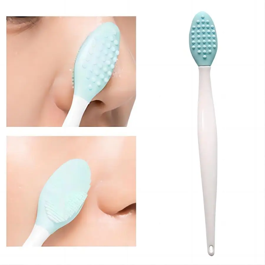 1PC/4PCS Beauty Skin Care Wash Face Silicone Brush Exfoliating Nose Clean Blackhead Removal Brushes Tools With Replacement Head