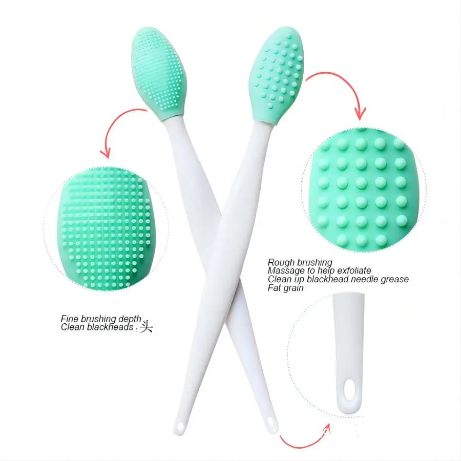1PC/4PCS Beauty Skin Care Wash Face Silicone Brush Exfoliating Nose Clean Blackhead Removal Brushes Tools With Replacement Head