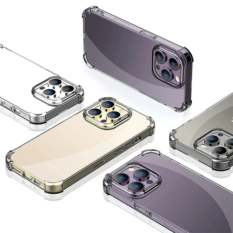Shockproof Clear Phone Case For iPhone 15 14 11 13 12 Pro Max 7 8 Plus X XR XS Soft Silicone Protection Transparent Accessories