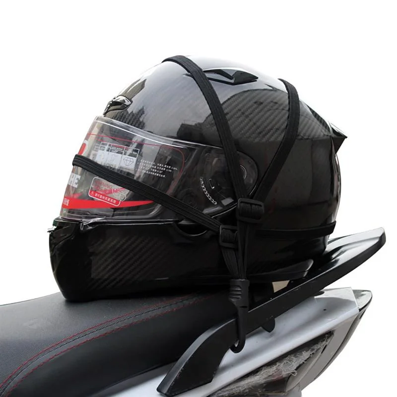 Universal 60cm Motorcycle Luggage Strap Moto Helmet Gears Fixed Elastic Buckle Rope High-Strength Retractable Protective Net