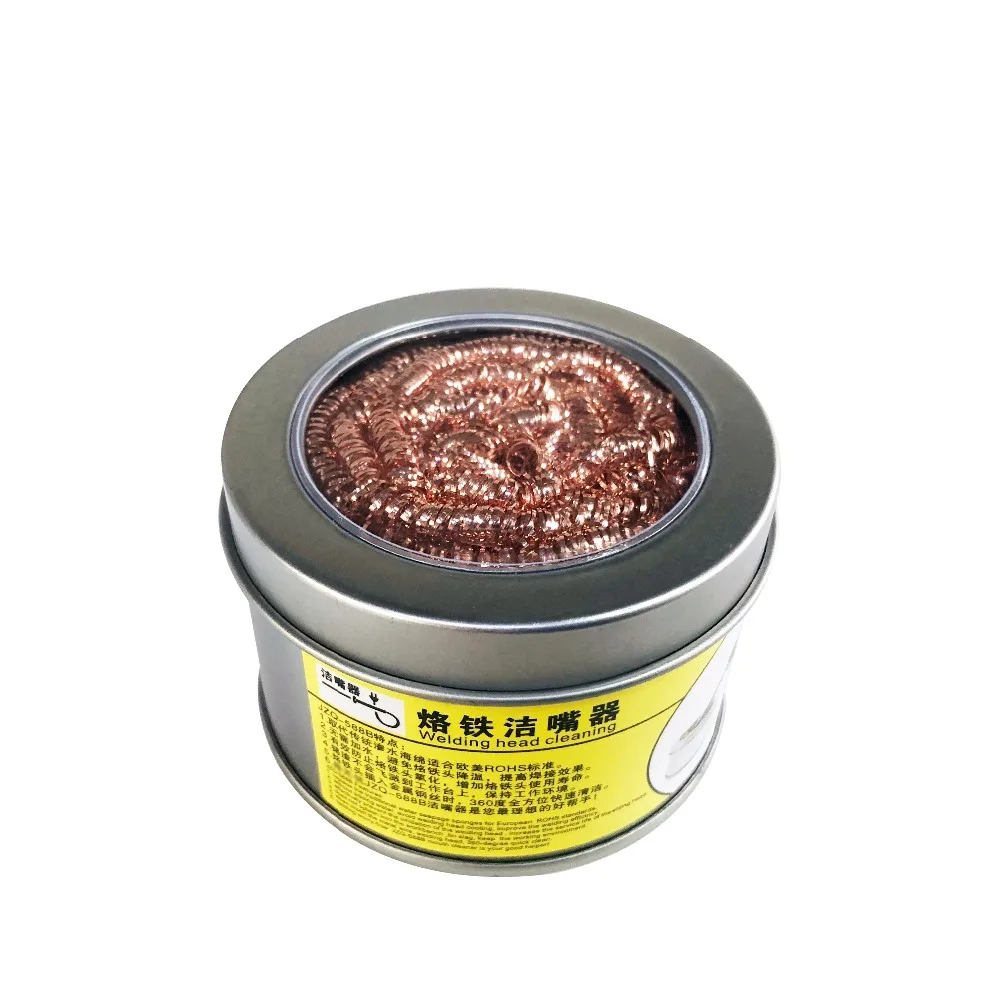 Cleaning Ball Desoldering Soldering Iron Mesh Filter Cleaning Nozzle Tip Copper Wire Cleaner Ball Metal Dross Box Clean Ball