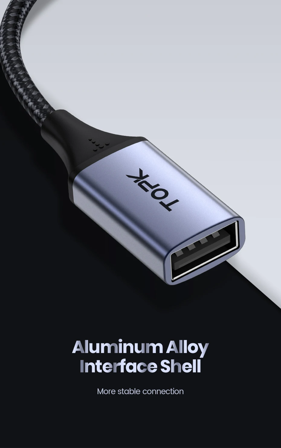 TOPK USB C to USB A Dapter OTG Cable Type C Male to USB 3.0 2.0 Female Cable for MacBook Pro Samsung Type C Adapter