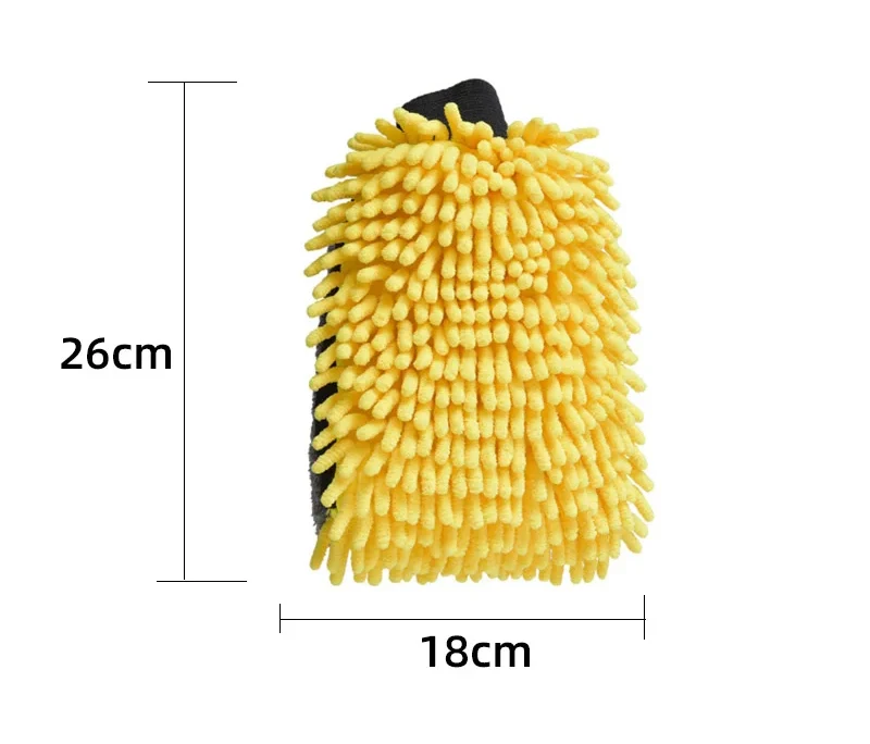 Chenille Car Wash Gloves Microfiber Wipe Car Sponge Scratch Free Car Wash Cleaning Coral Velvet Double-Sided Car Cleaning Tool