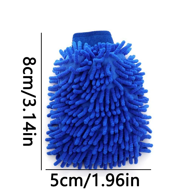 Chenille Car Wash Gloves Microfiber Wipe Car Sponge Scratch Free Car Wash Cleaning Coral Velvet Double-Sided Car Cleaning Tool