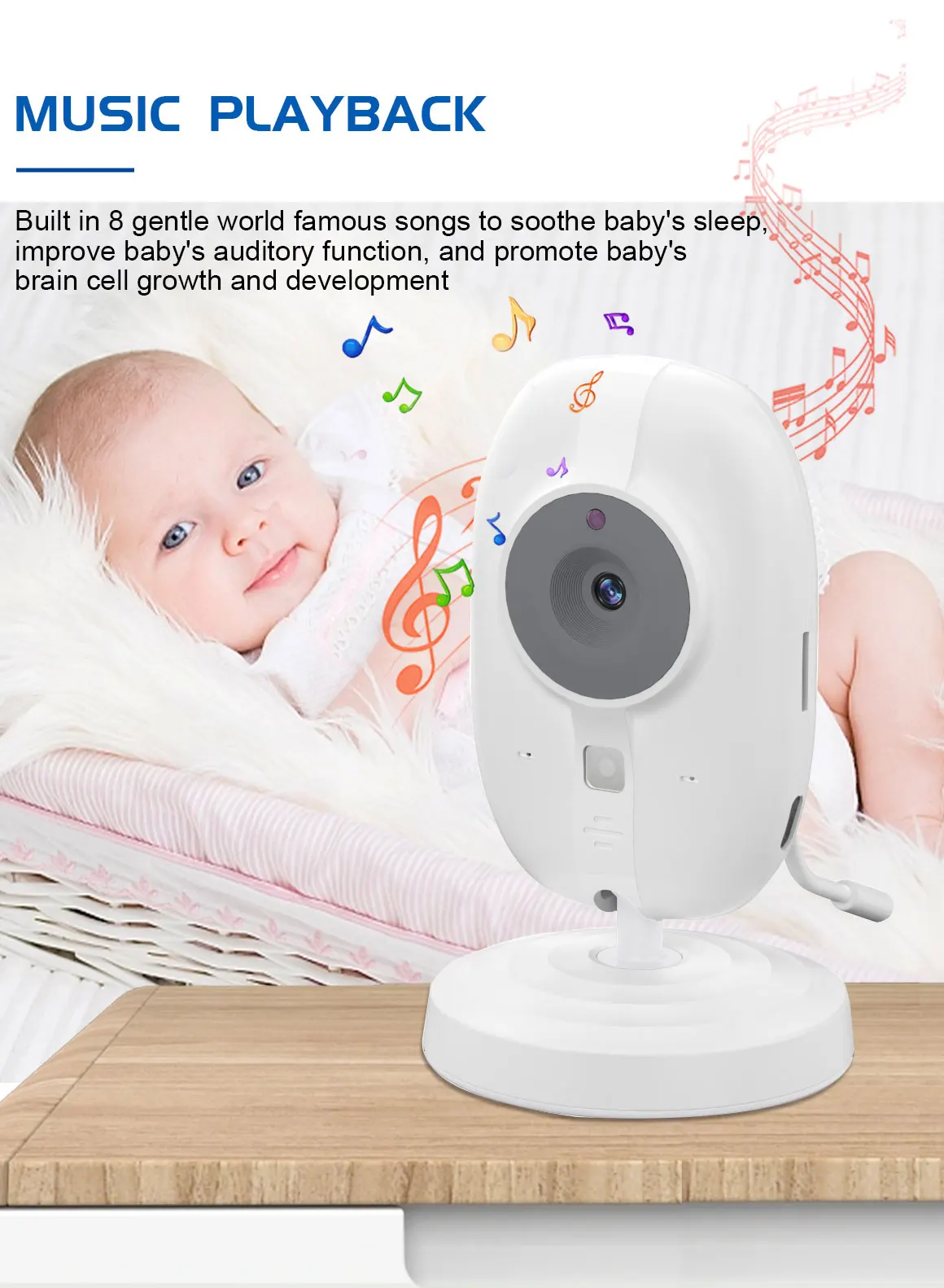 Cdycam New 3.5 inch Wireless Video Baby Monitor Night Vision Temperature Monitoring 2 Way Audio Talk Baby Nanny Security Camera