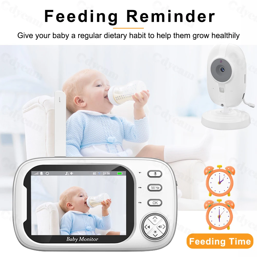 Cdycam New 3.5 inch Wireless Video Baby Monitor Night Vision Temperature Monitoring 2 Way Audio Talk Baby Nanny Security Camera