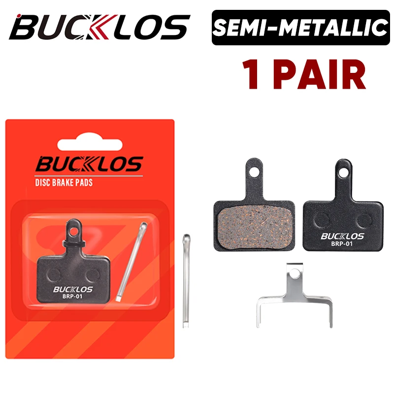 BUCKLOS Semi-Metal Mountain Bike Disc Brake Pads Semimetallic Hydraulic Disc Brake Pad Bicycle Brake Pads for SHIMANO B01S B05S