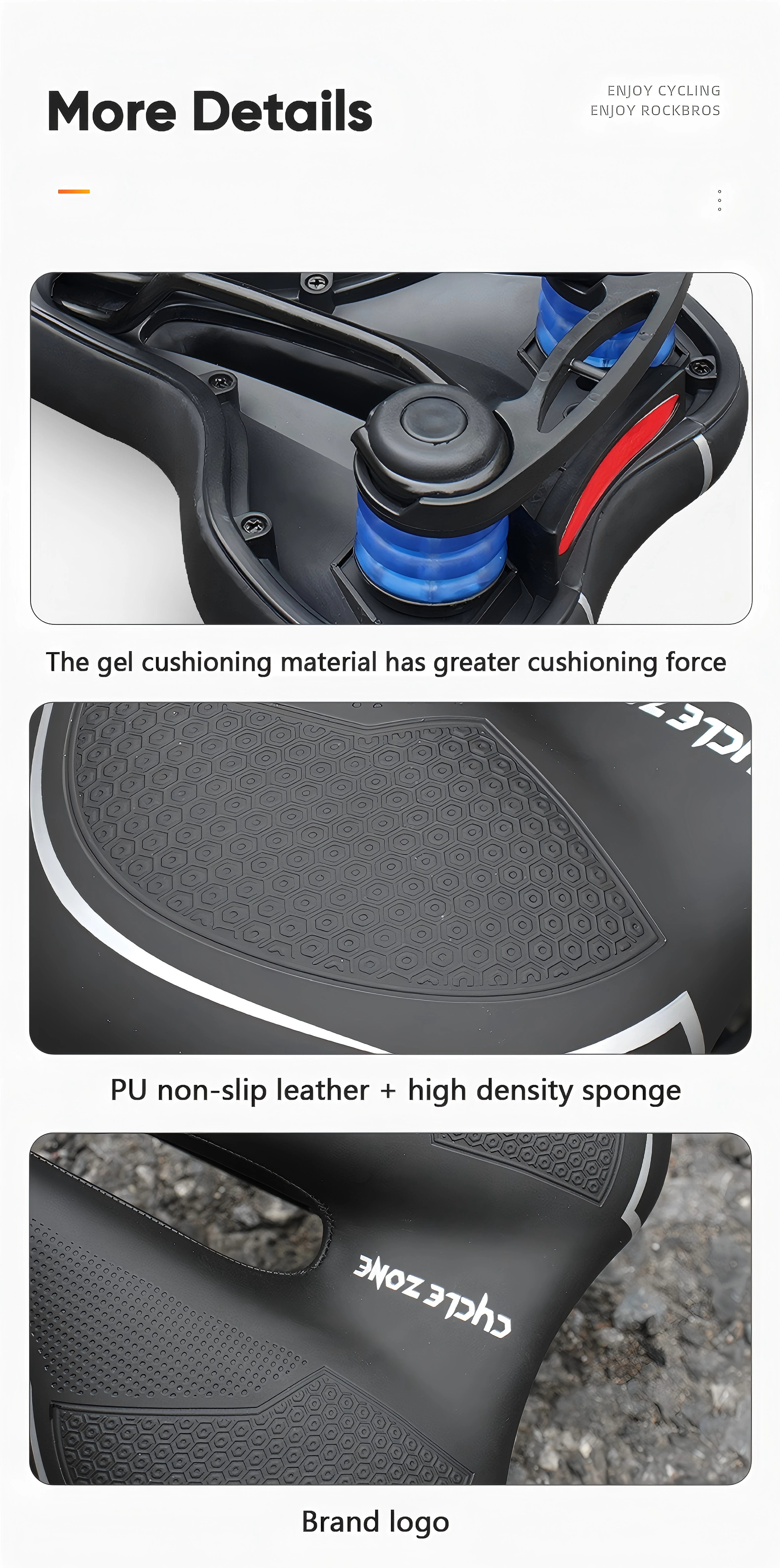 Hollow Breathable Bicycle Saddle Men Women MTB Road Bike Saddle Shock Absorbing Comfortable Big Butt Bike Seat Safety Warning
