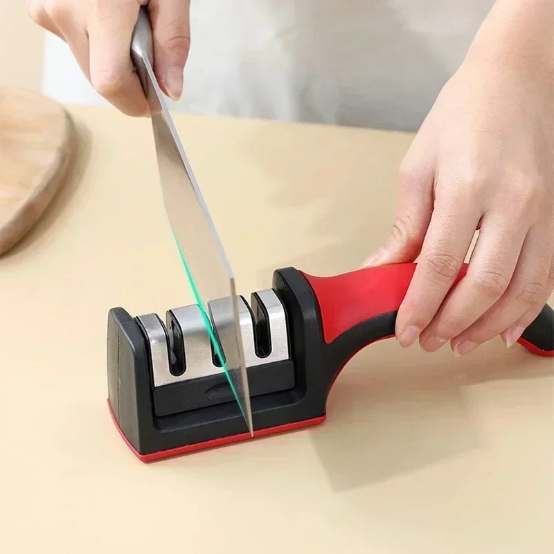4-Segment Knife Sharpener Knife Sharpeners for Kitchen Knives Stainless Steel Three-Purpose Sharpening Stone for Kitchen Tools